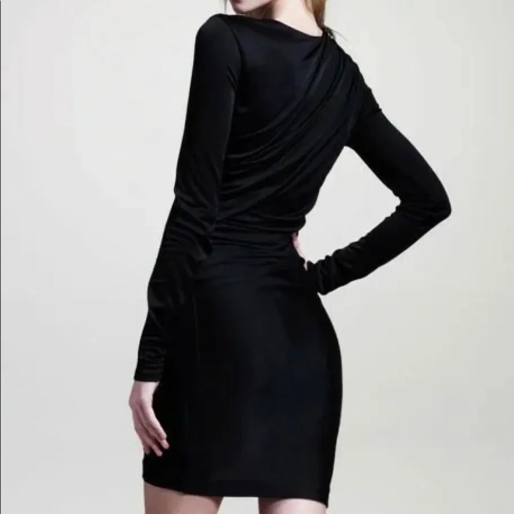 T Alexander Wang Shiny Ruched Stretch Draped Jersey Pencil Skirt BodyCon Dress S - Picture 2 of 11